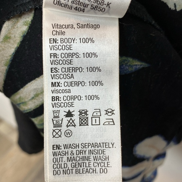 Roxy Black Dress with Tropical Floral Design - Med - Picture 9 of 9